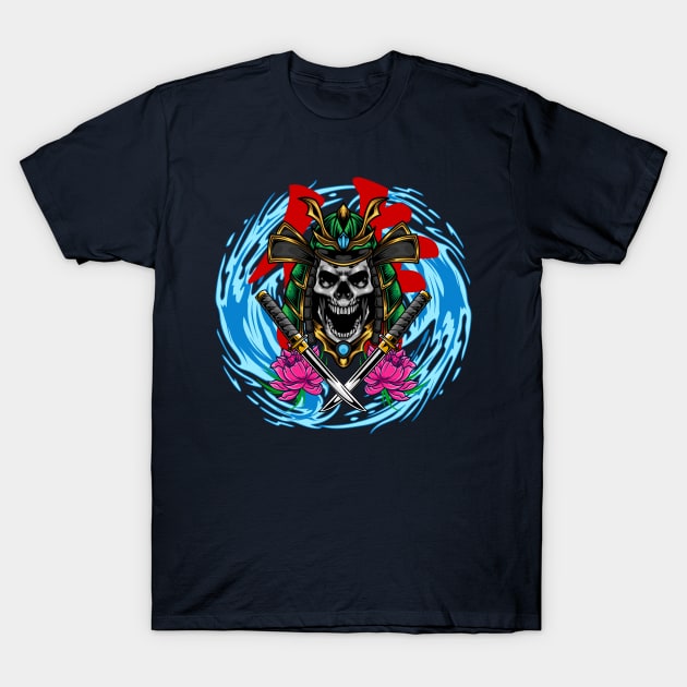 Samurai Skull T-Shirt by Harrisaputra